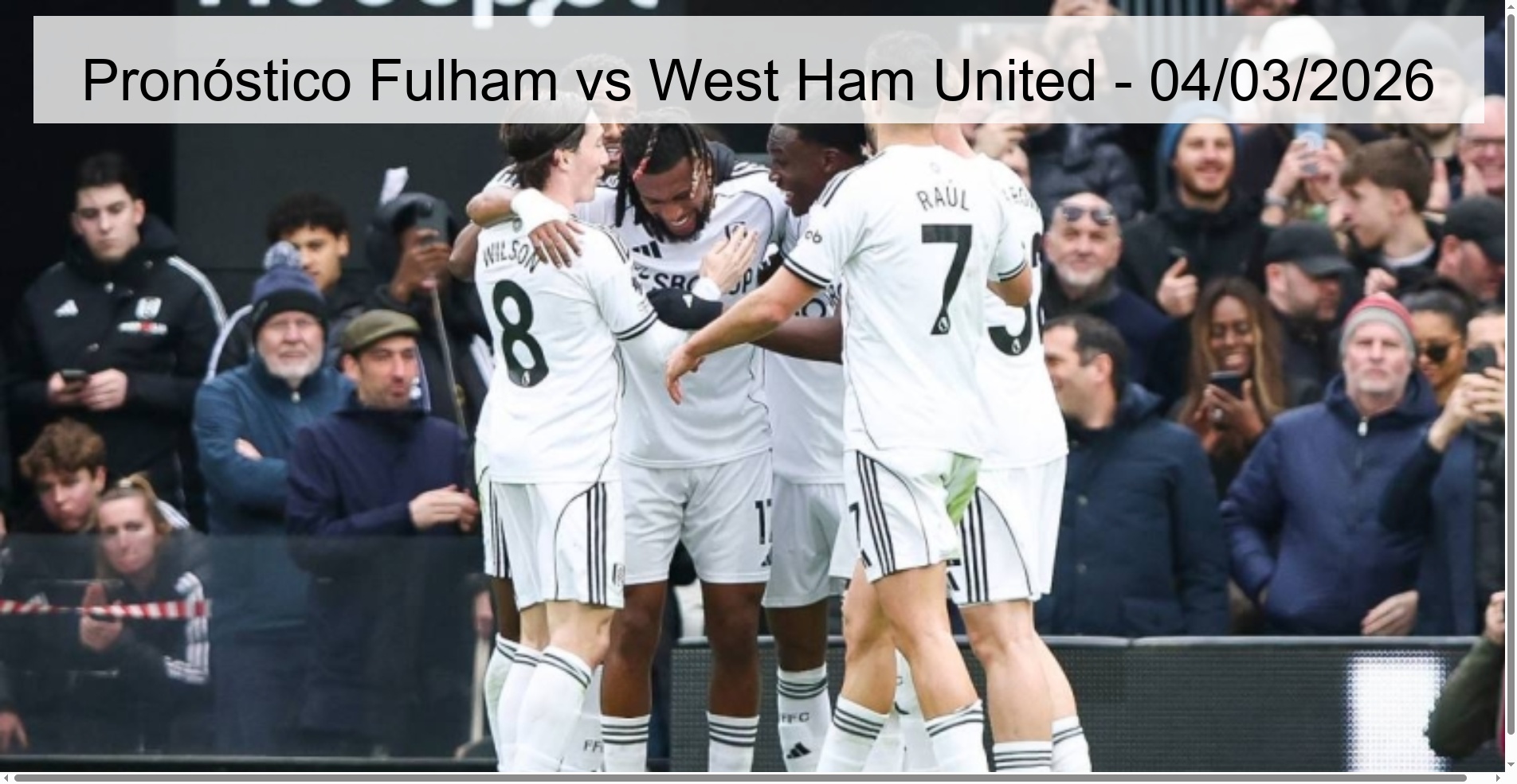Fulham vs West Ham United Prediction - 03/04/2026