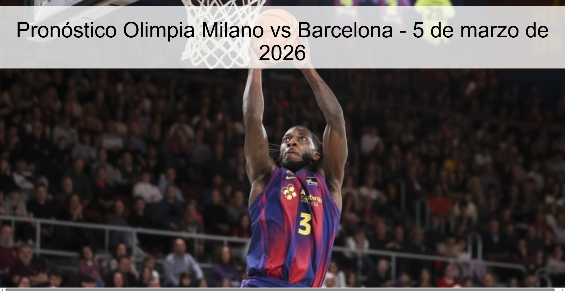 Olimpia Milano vs Barcelona Prediction – March 5, 2026