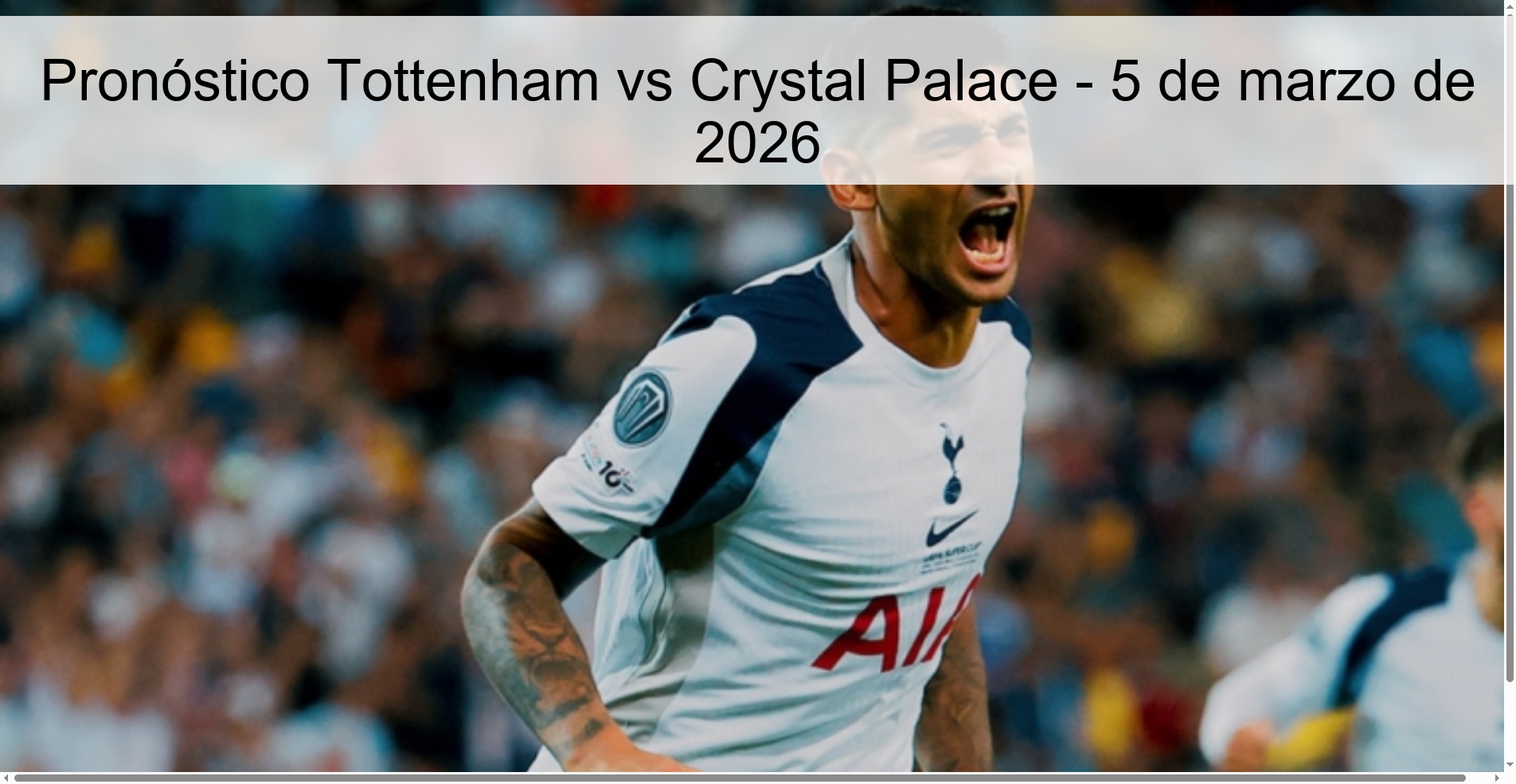 Tottenham vs Crystal Palace Prediction – March 5, 2026
