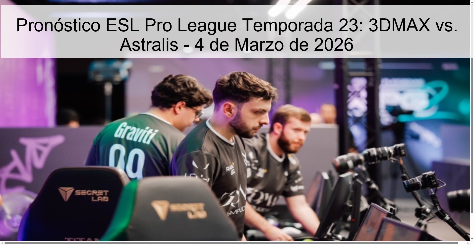 Pronóstico ESL Pro League Temporada 23: 3DMAX vs. Astralis - 4 de Marzo de 2026