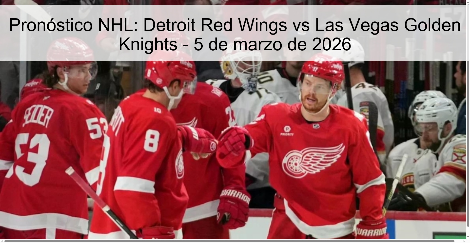 NHL Prediction: Detroit Red Wings vs Las Vegas Golden Knights – March 5, 2026