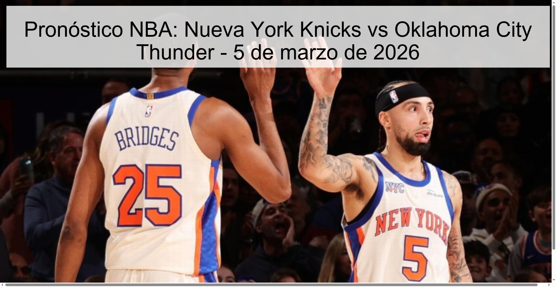 NBA Prediction: New York Knicks vs Oklahoma City Thunder - March 5, 2026