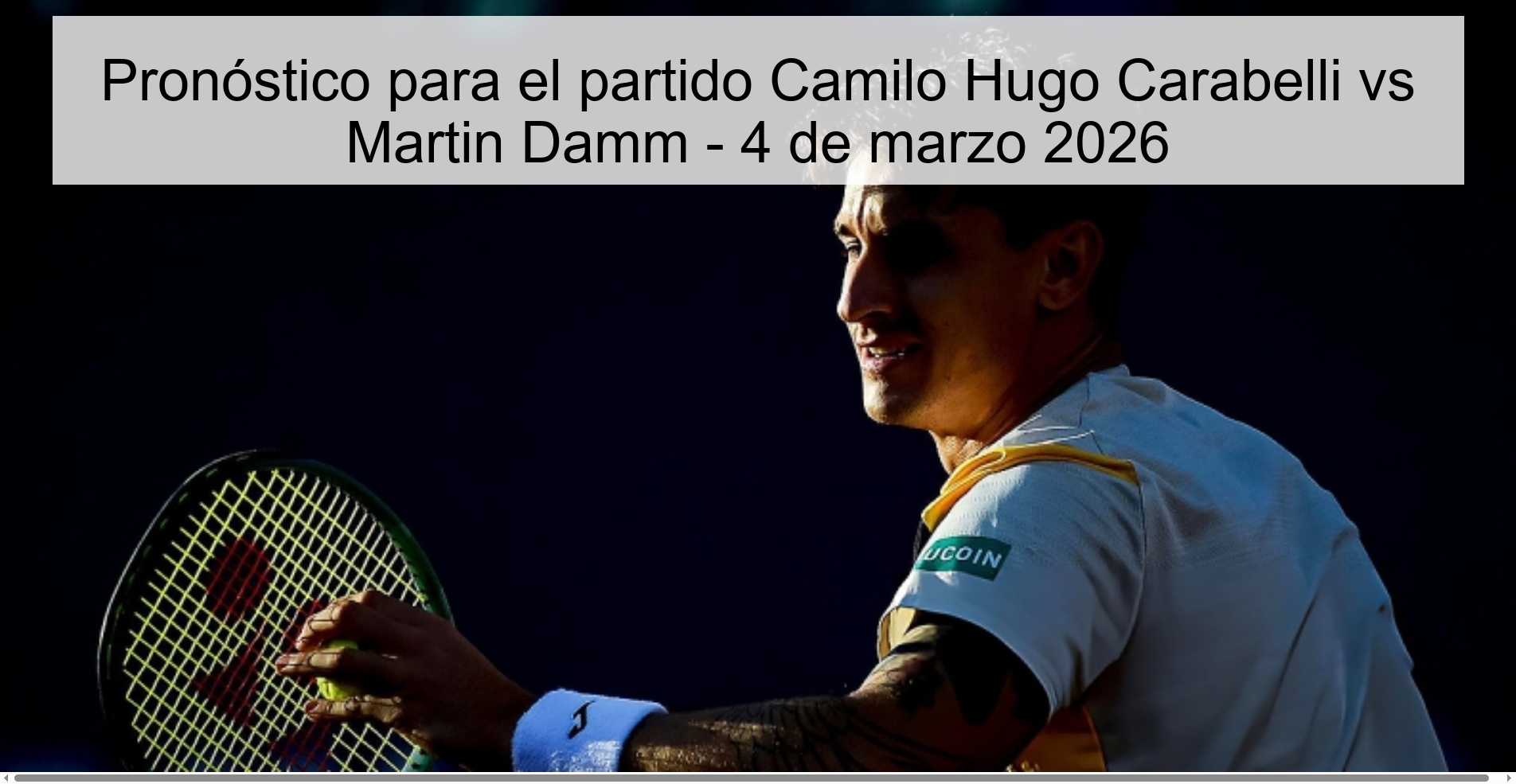 Pronóstico para el partido Camilo Hugo Carabelli vs Martin Damm - 4 de marzo 2026