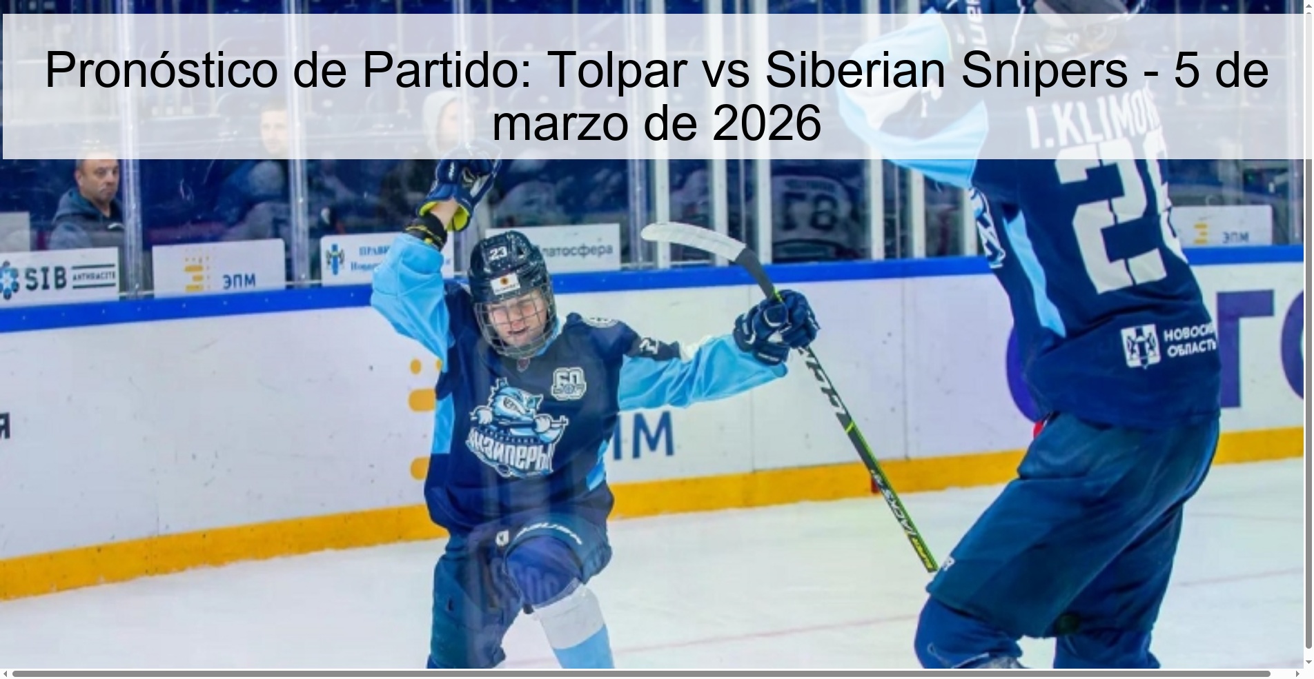 Match Prediction: Tolpar vs Siberian Snipers - March 5, 2026
