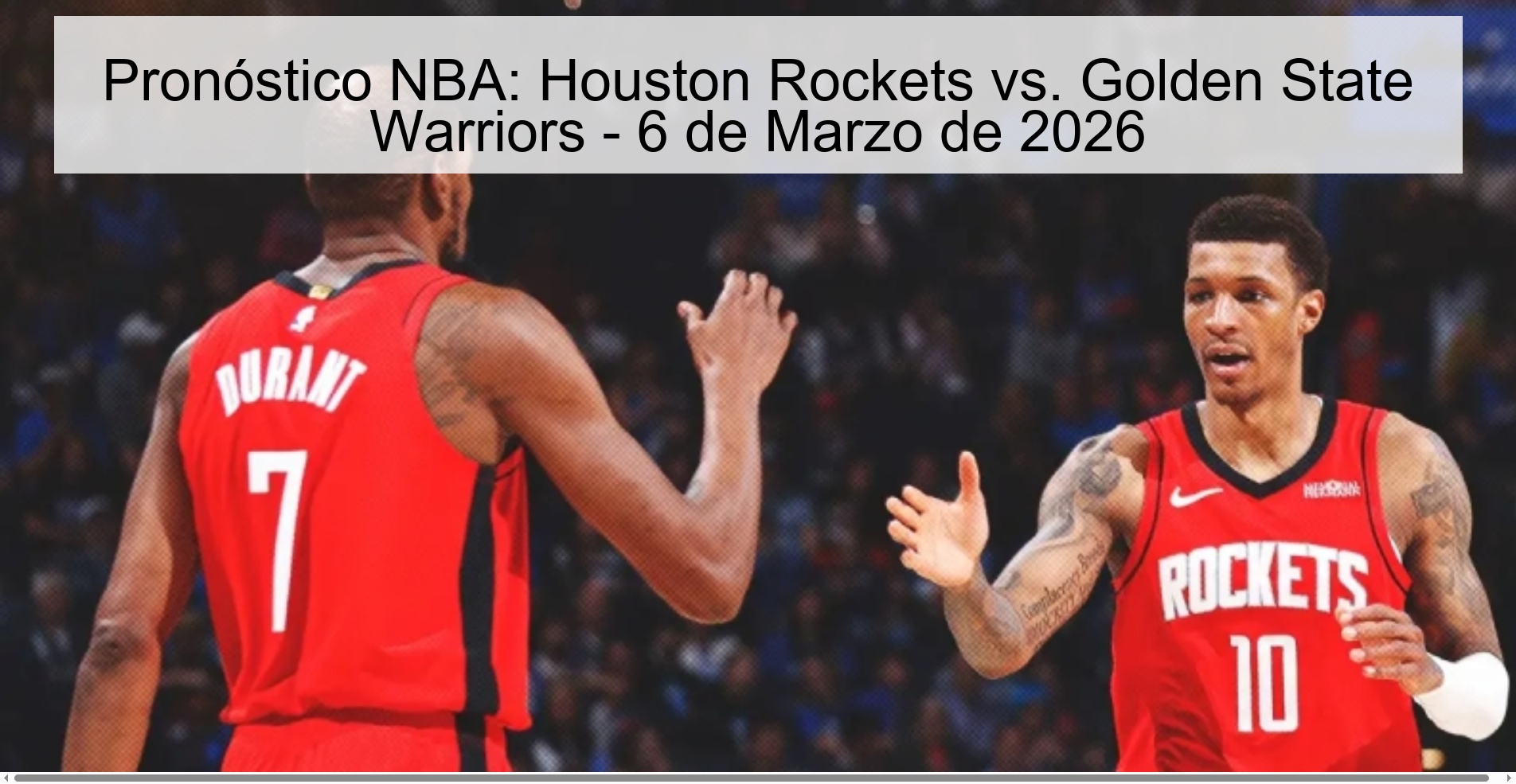 NBA Prediction: Houston Rockets vs. Golden State Warriors - March 6, 2026