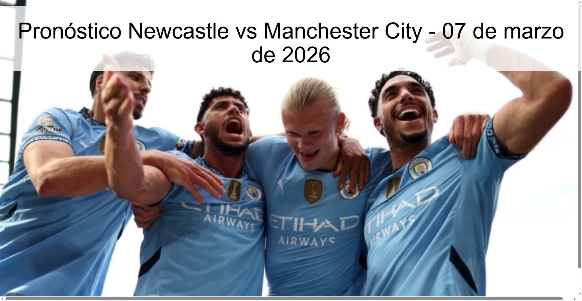 Pronóstico Newcastle vs Manchester City - 07 de marzo de 2026 Pronóstico Newcastle vs Manchester City - 07 de marzo de 2026