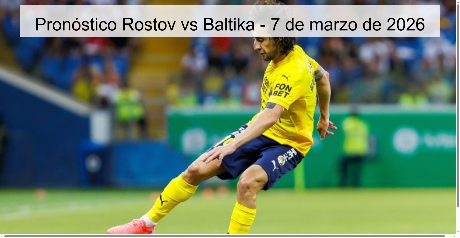 Rostov vs Baltika Prediction – March 7, 2026