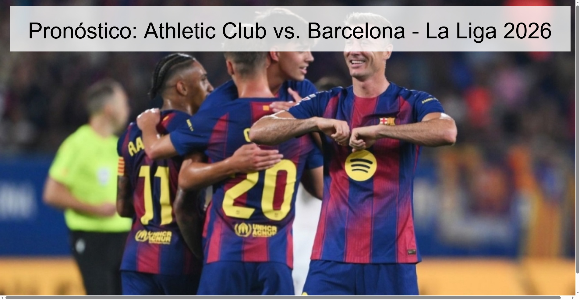 Pronóstico: Athletic Club vs. Barcelona - La Liga 2026 Pronóstico: Athletic Club vs. Barcelona - La Liga 2026