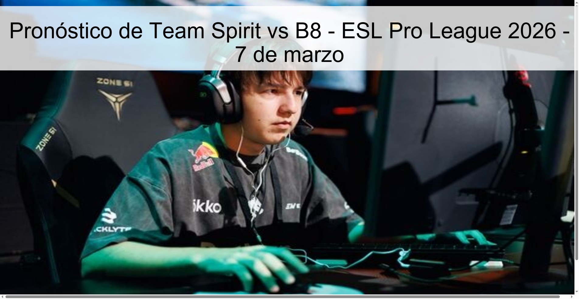 Pronóstico de Team Spirit vs B8 - ESL Pro League 2026 - 7 de marzo