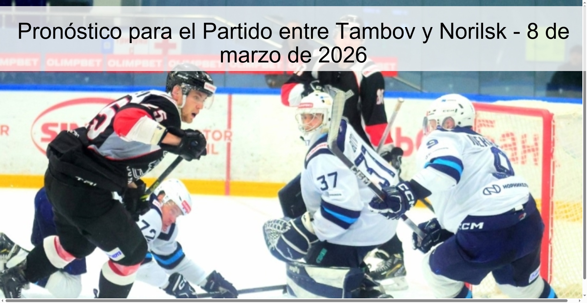 Pronóstico para el Partido entre Tambov y Norilsk - 8 de marzo de 2026