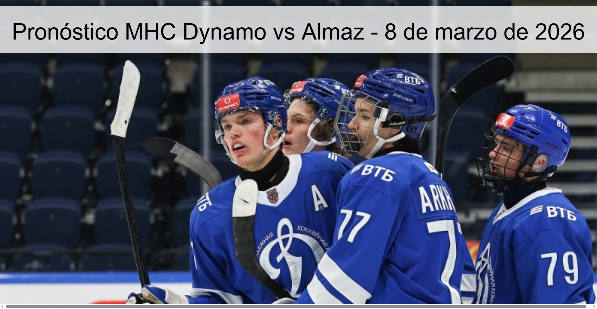 Pronóstico MHC Dynamo vs Almaz - 8 de marzo de 2026