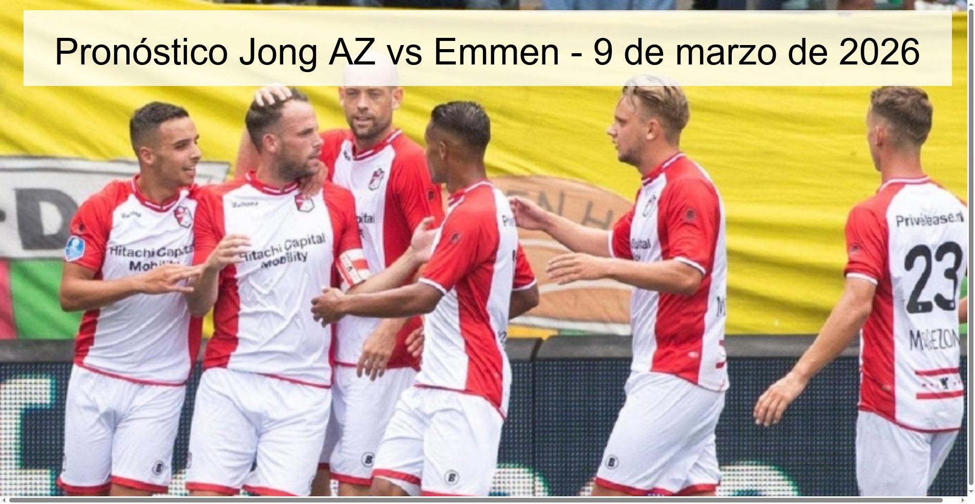 Pronóstico Jong AZ vs Emmen - 9 de marzo de 2026