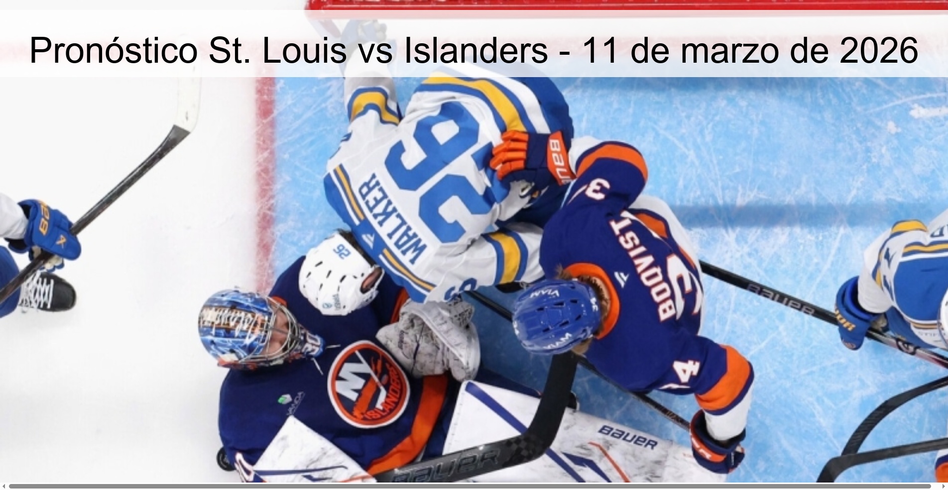 Pronóstico St. Louis vs Islanders - 11 de marzo de 2026