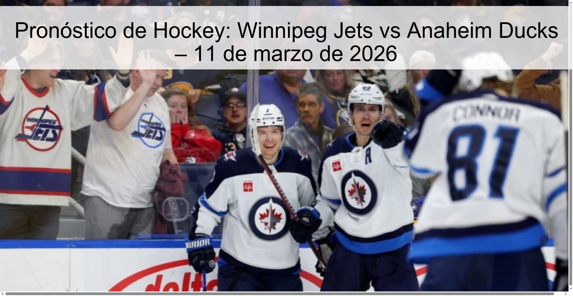 Hockey Prediction: Winnipeg Jets vs Anaheim Ducks – March 11, 2026