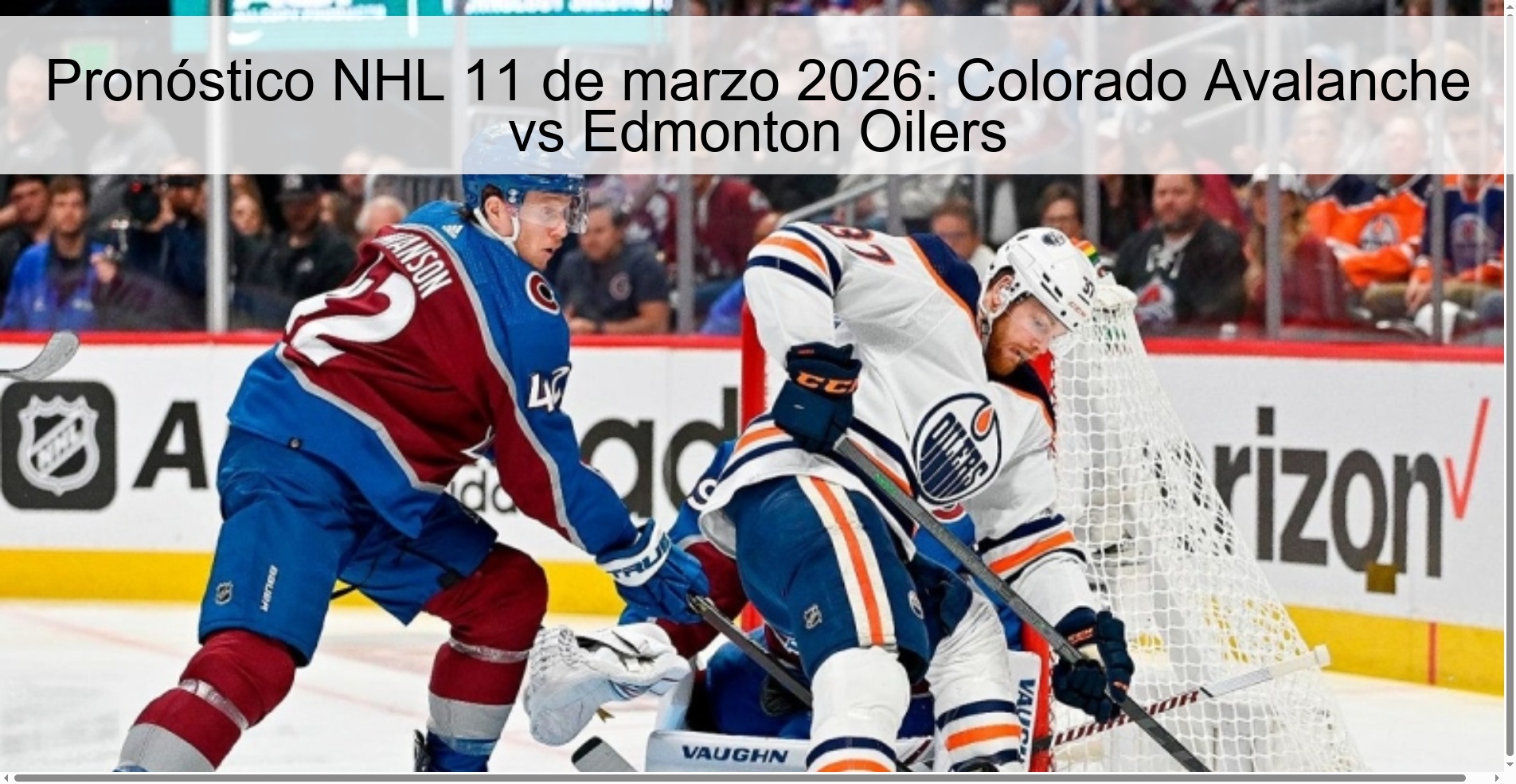 NHL Prediction March 11, 2026: Colorado Avalanche vs Edmonton Oilers