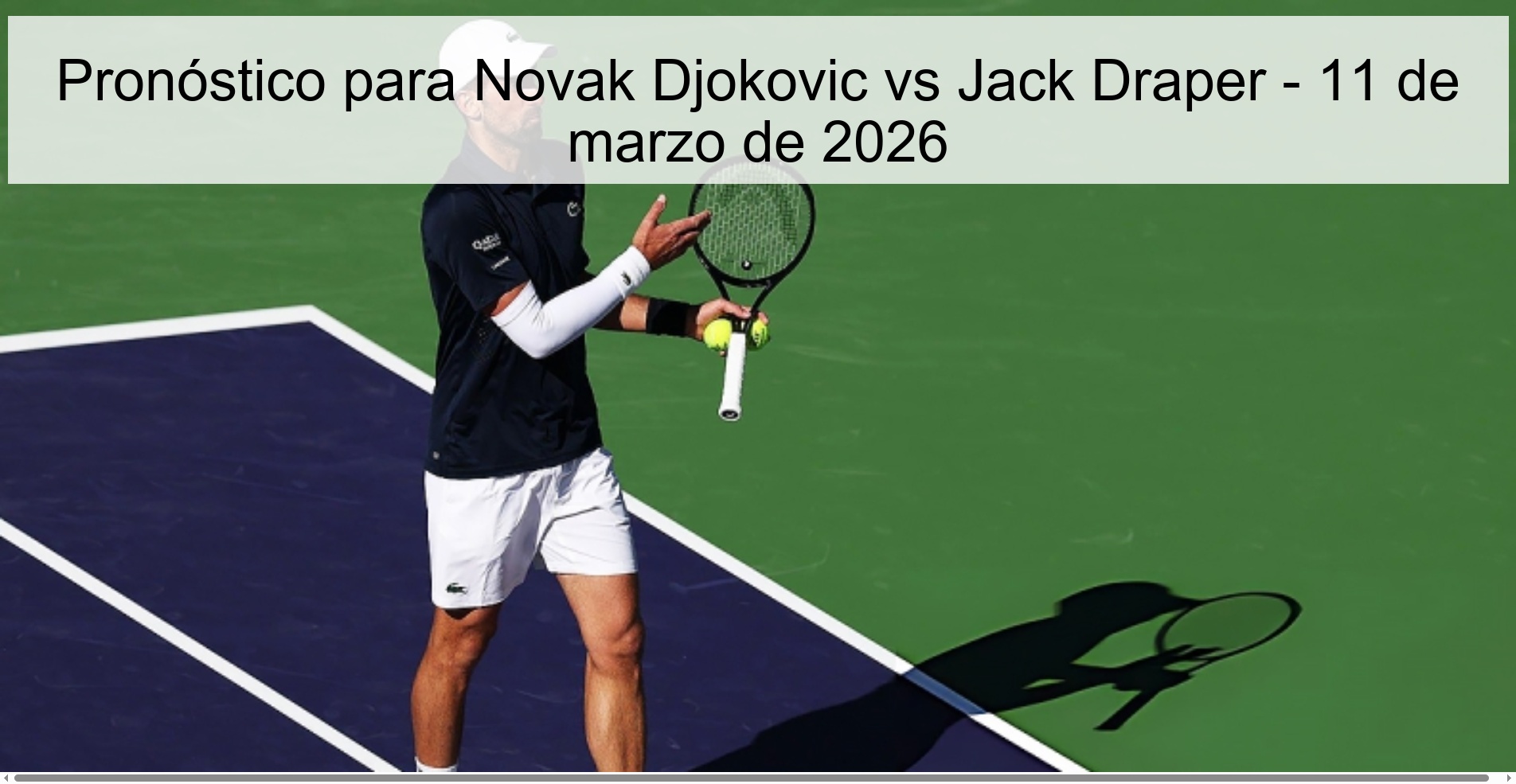 Pronóstico para Novak Djokovic vs Jack Draper - 11 de marzo de 2026