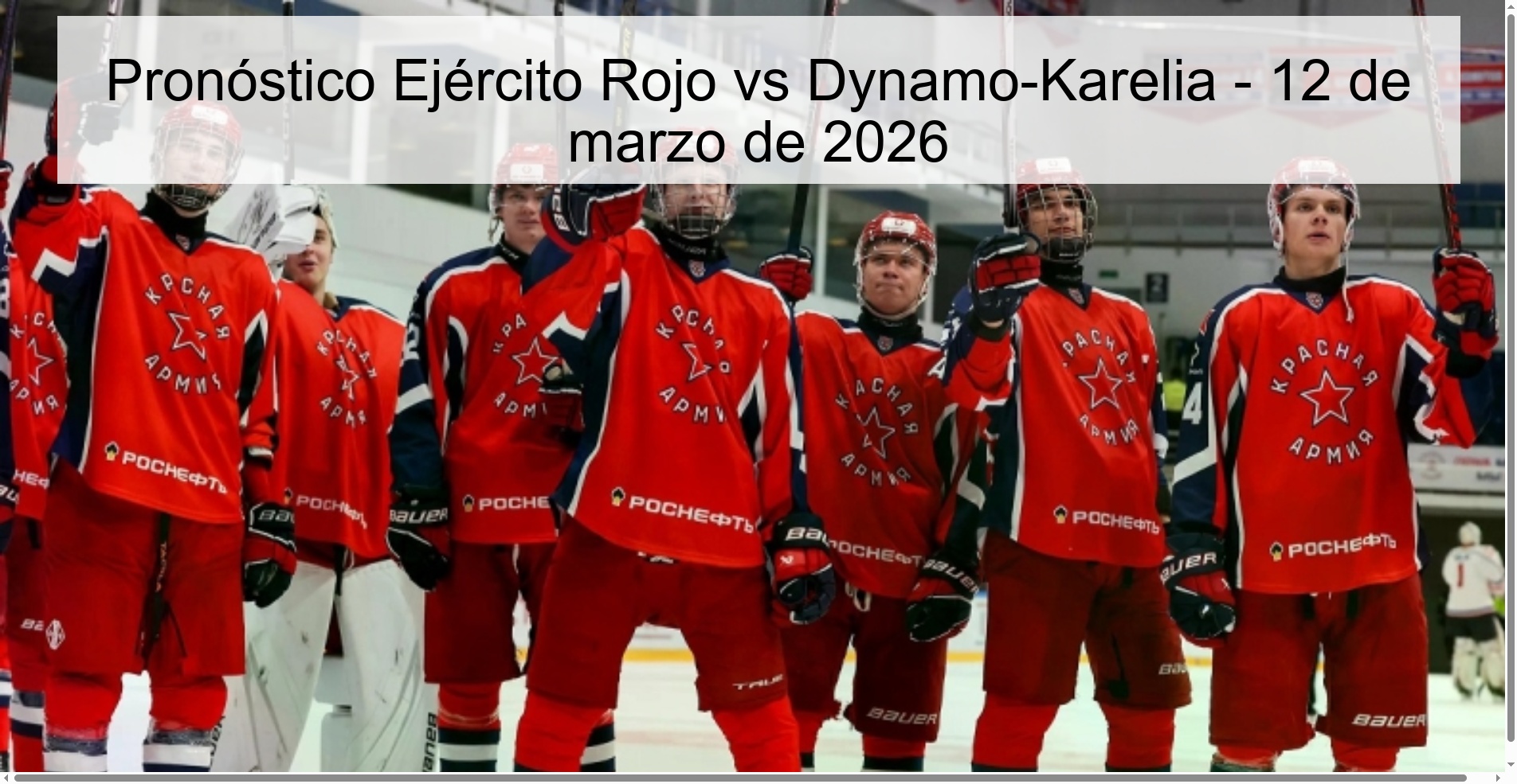 Pronóstico Ejército Rojo vs Dynamo-Karelia - 12 de marzo de 2026