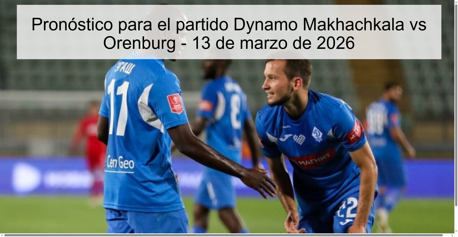 Pronóstico para el partido Dynamo Makhachkala vs Orenburg - 13 de marzo de 2026