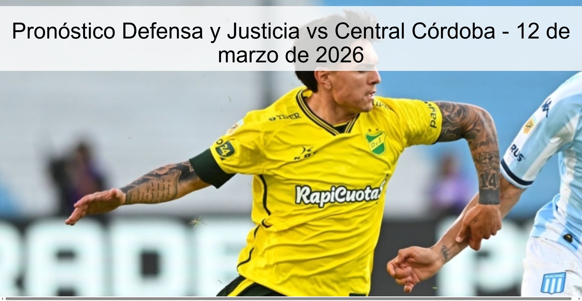 Defense and Justice vs Central Córdoba Prediction - March 12, 2026 Defense and Justice vs Central Córdoba Prediction - March 12, 2026
