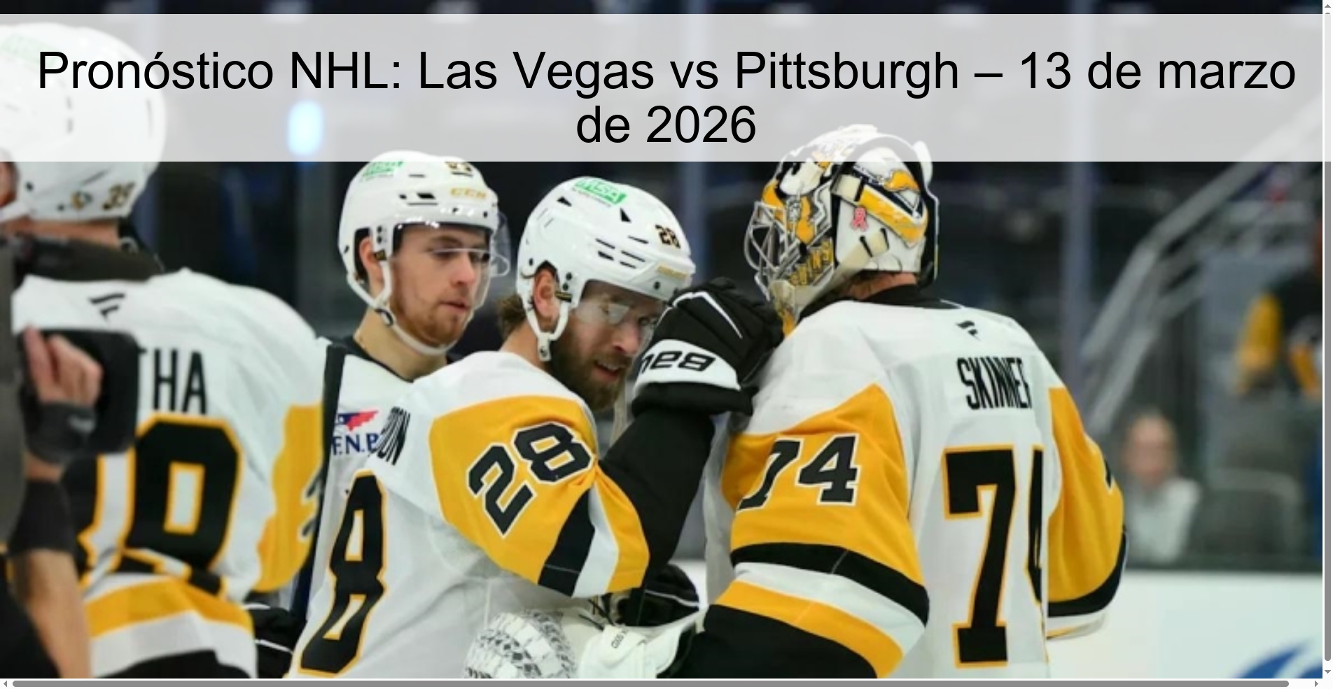 NHL Prediction: Las Vegas vs Pittsburgh – March 13, 2026