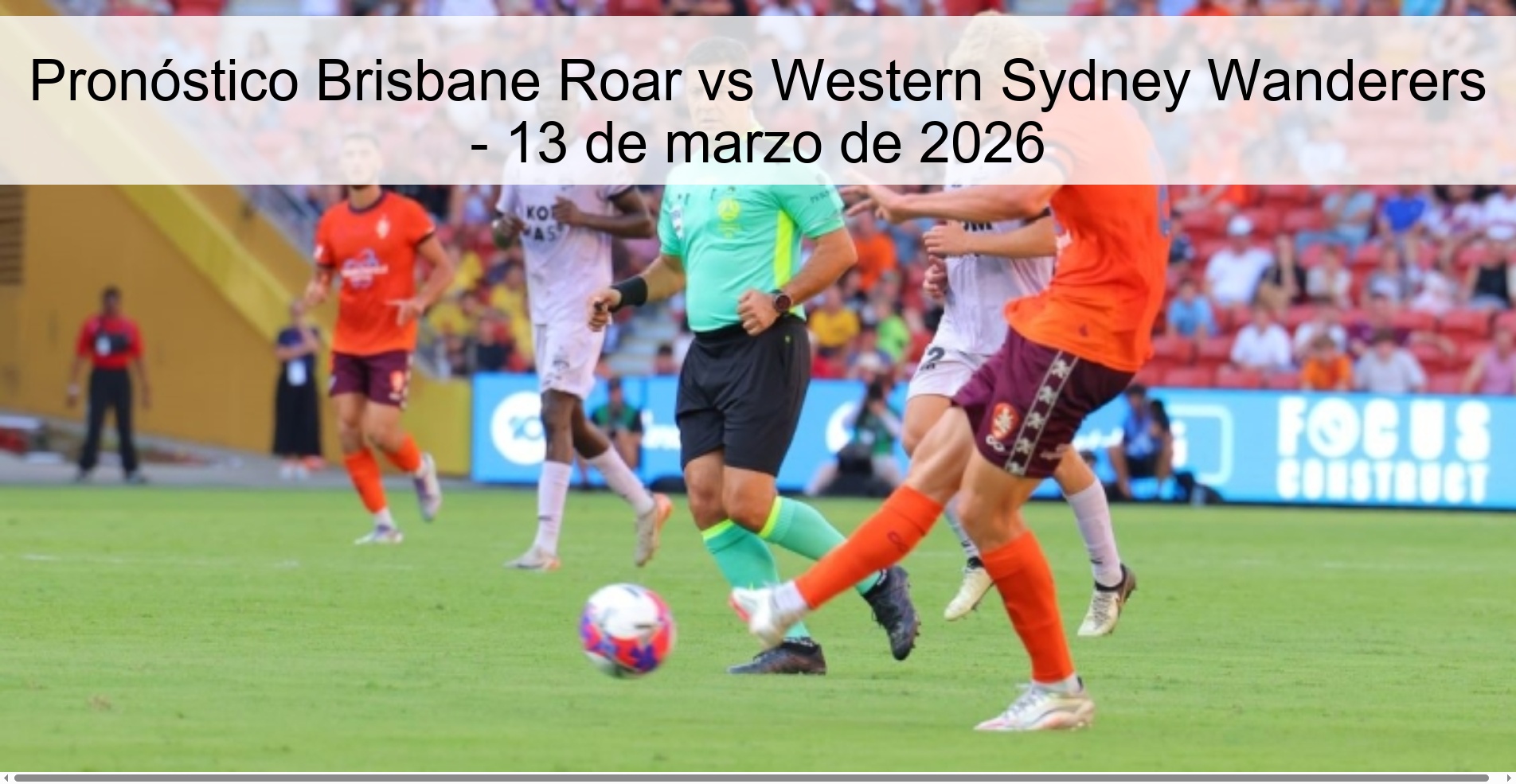 Brisbane Roar vs Western Sydney Wanderers Prediction – March 13, 2026