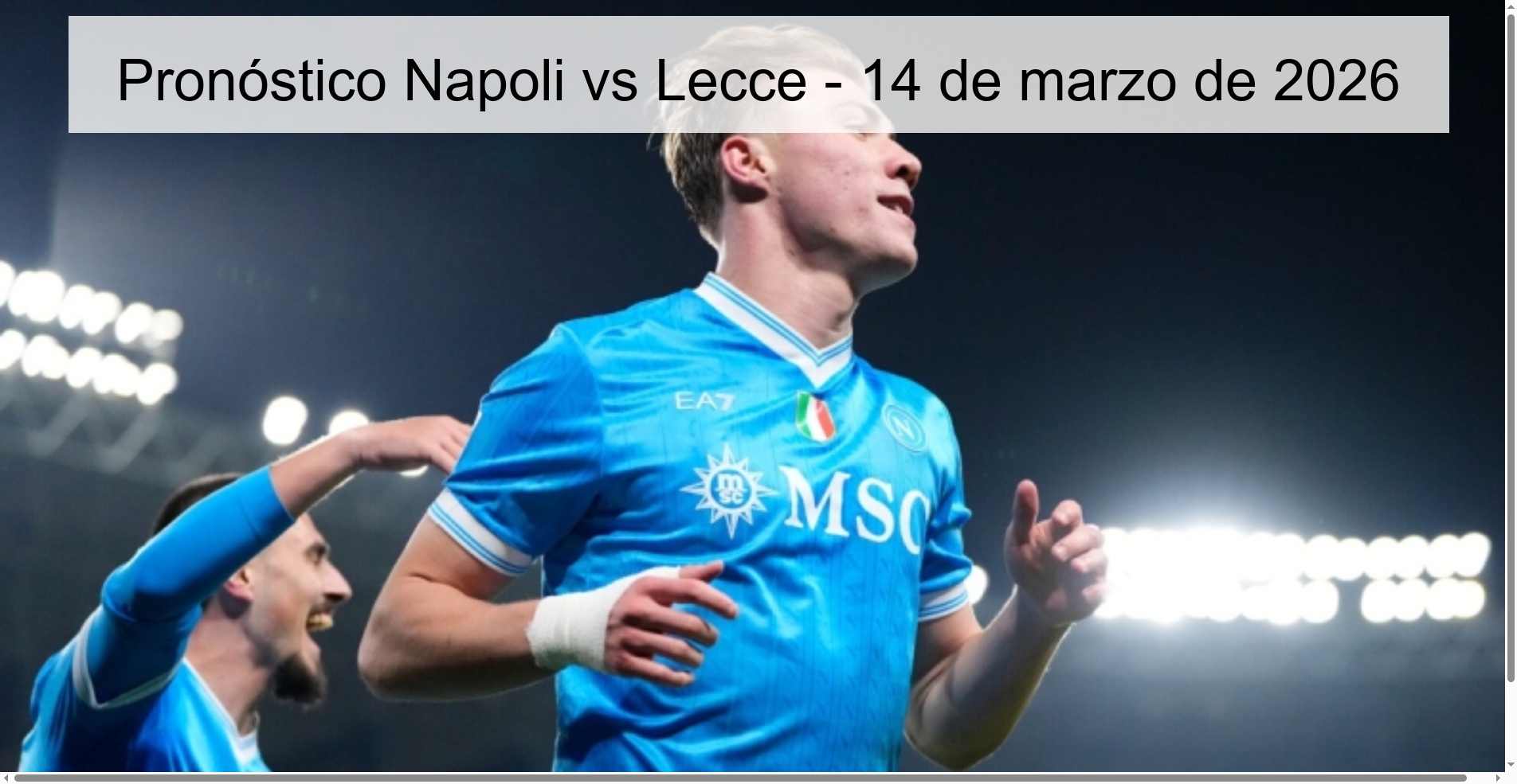 Pronóstico Napoli vs Lecce - 14 de marzo de 2026 Pronóstico Napoli vs Lecce - 14 de marzo de 2026