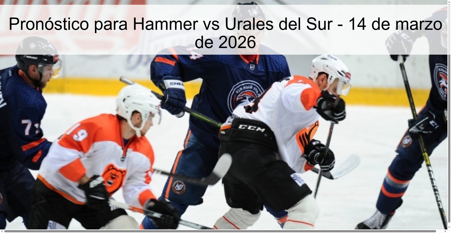 Prediction for Hammer vs South Urals – March 14, 2026
