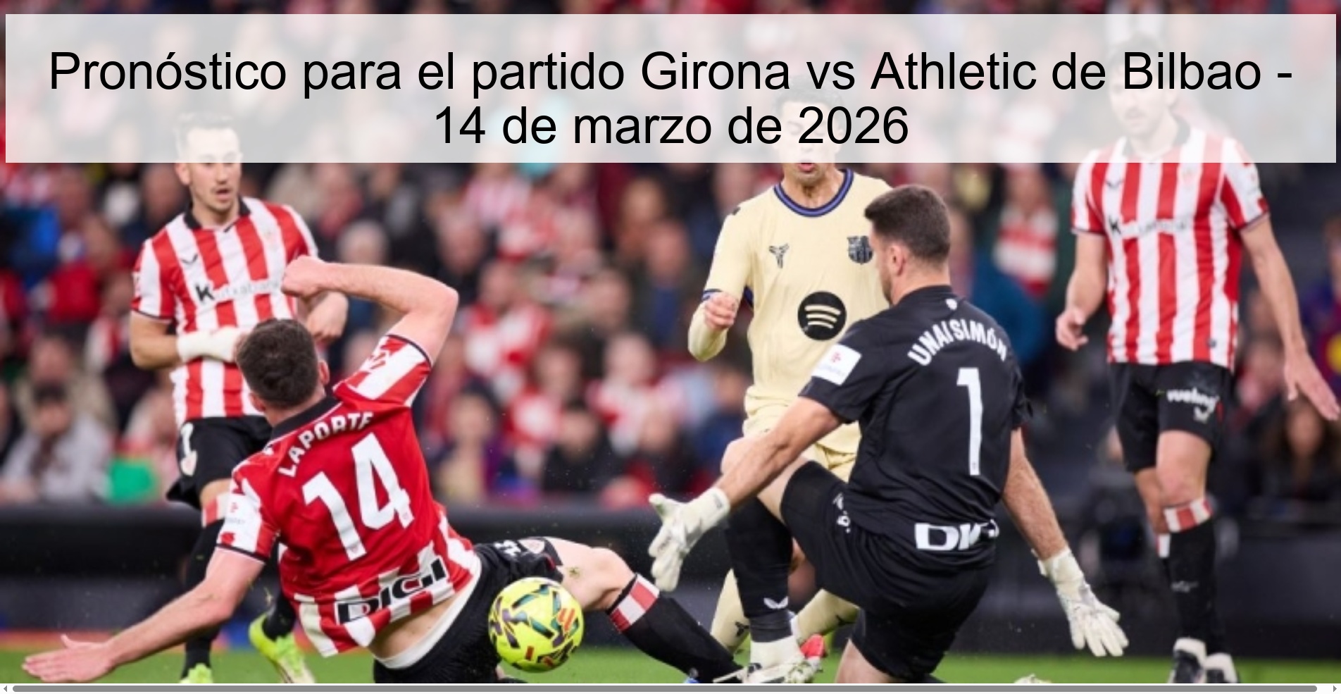 Pronóstico para el partido Girona vs Athletic de Bilbao - 14 de marzo de 2026