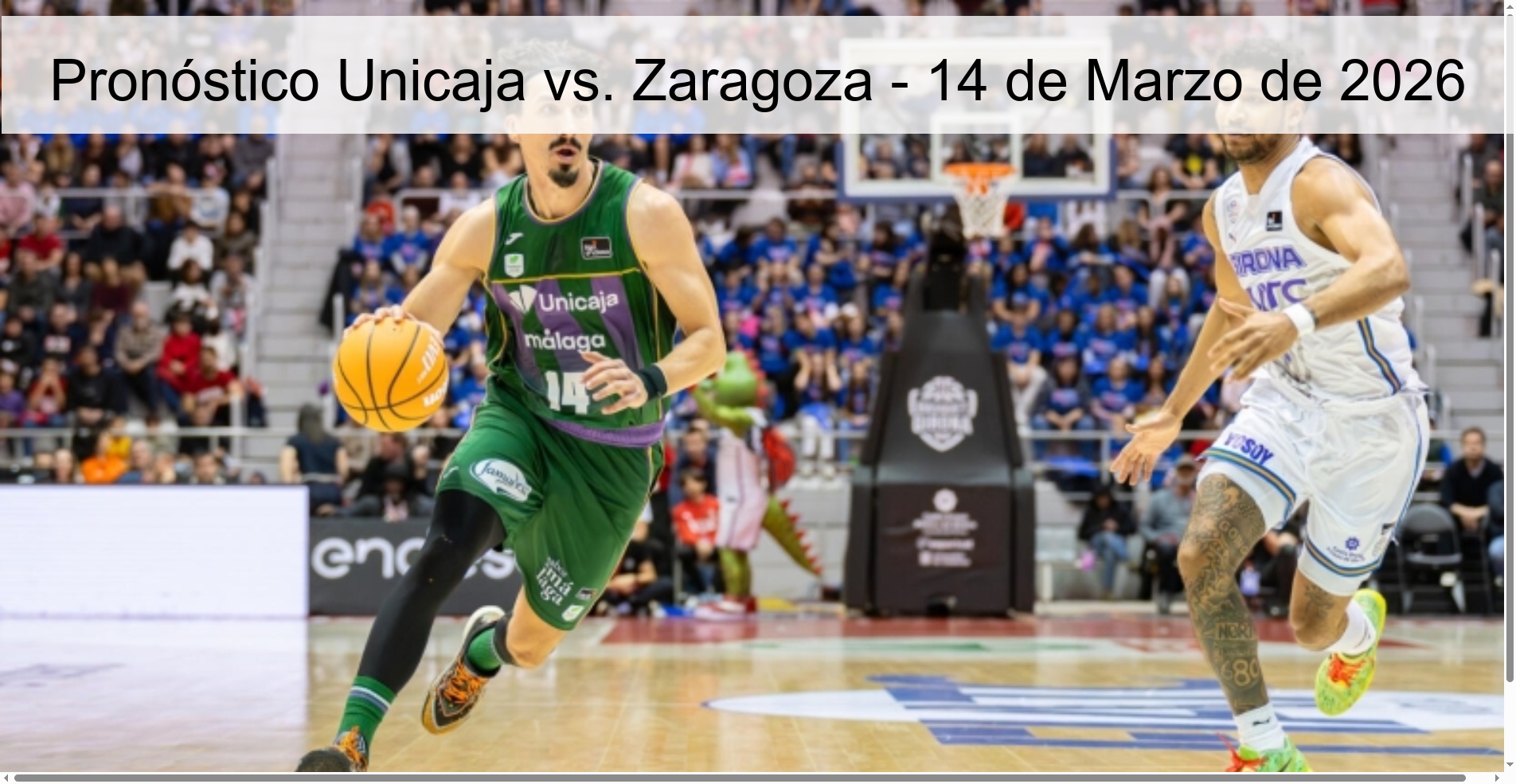 Pronóstico Unicaja vs. Zaragoza - 14 de Marzo de 2026