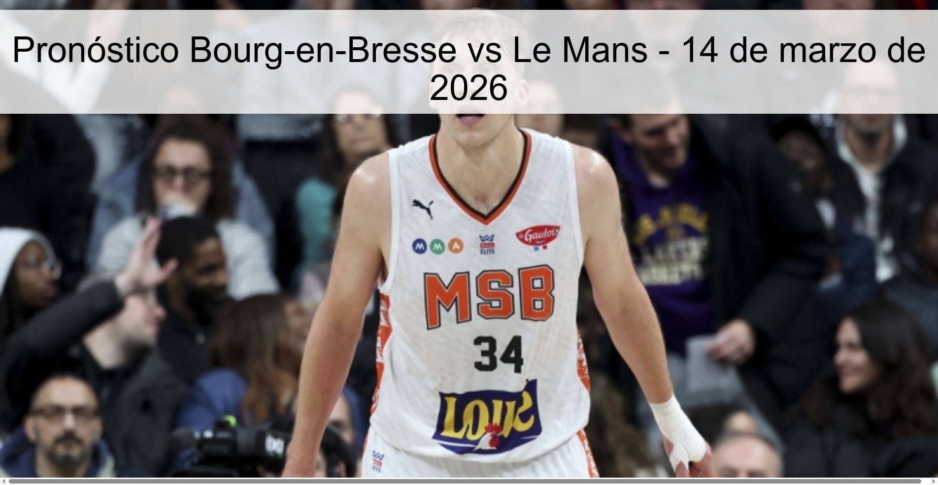 Pronóstico Bourg-en-Bresse vs Le Mans - 14 de marzo de 2026 Pronóstico Bourg-en-Bresse vs Le Mans - 14 de marzo de 2026