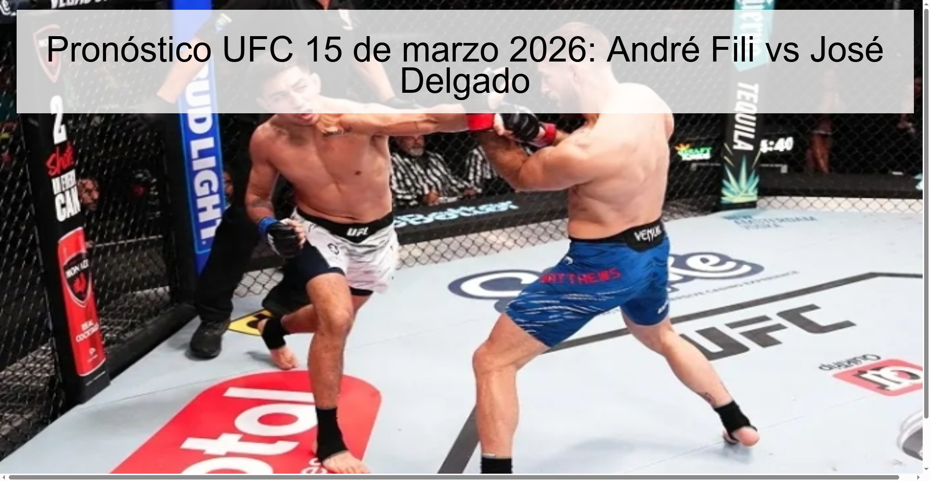 UFC Prediction March 15, 2026: André Fili vs José Delgado