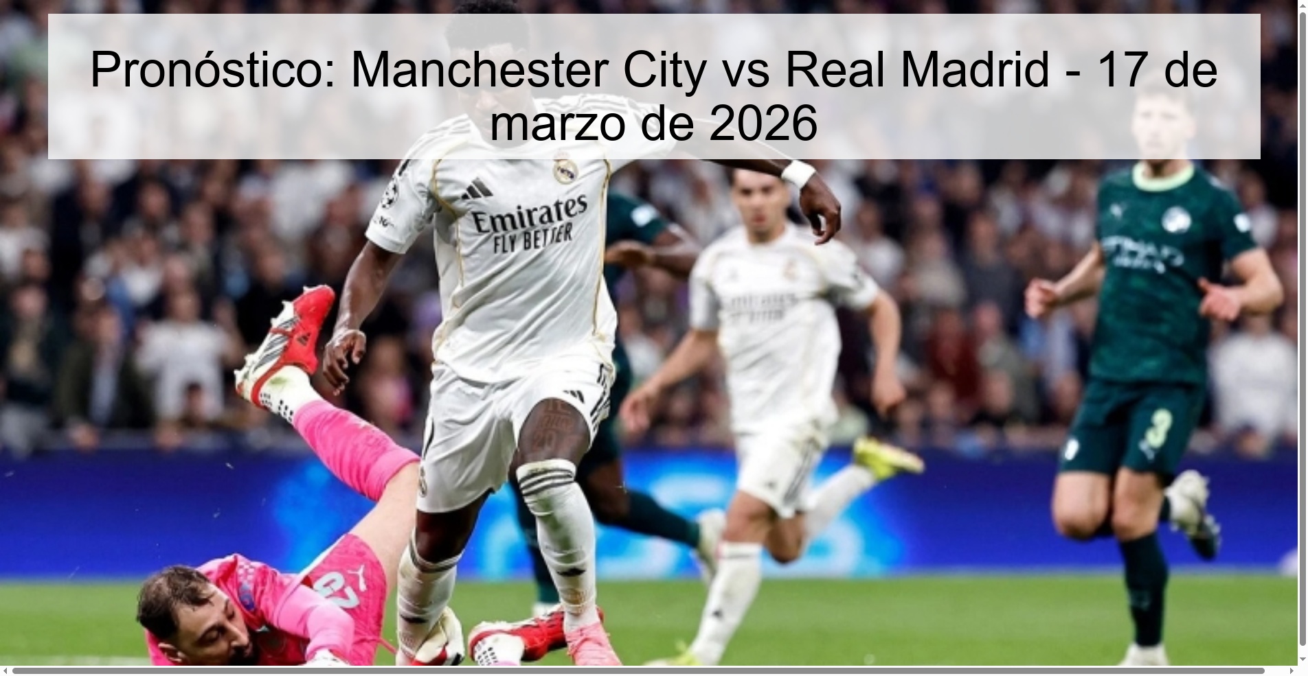 Pronóstico: Manchester City vs Real Madrid - 17 de marzo de 2026