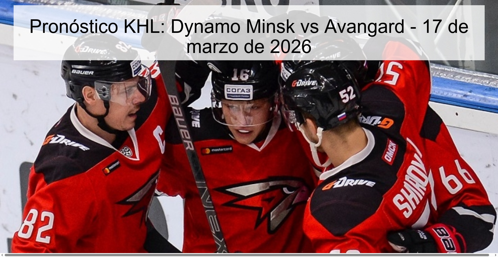 Pronóstico KHL: Dynamo Minsk vs Avangard - 17 de marzo de 2026
