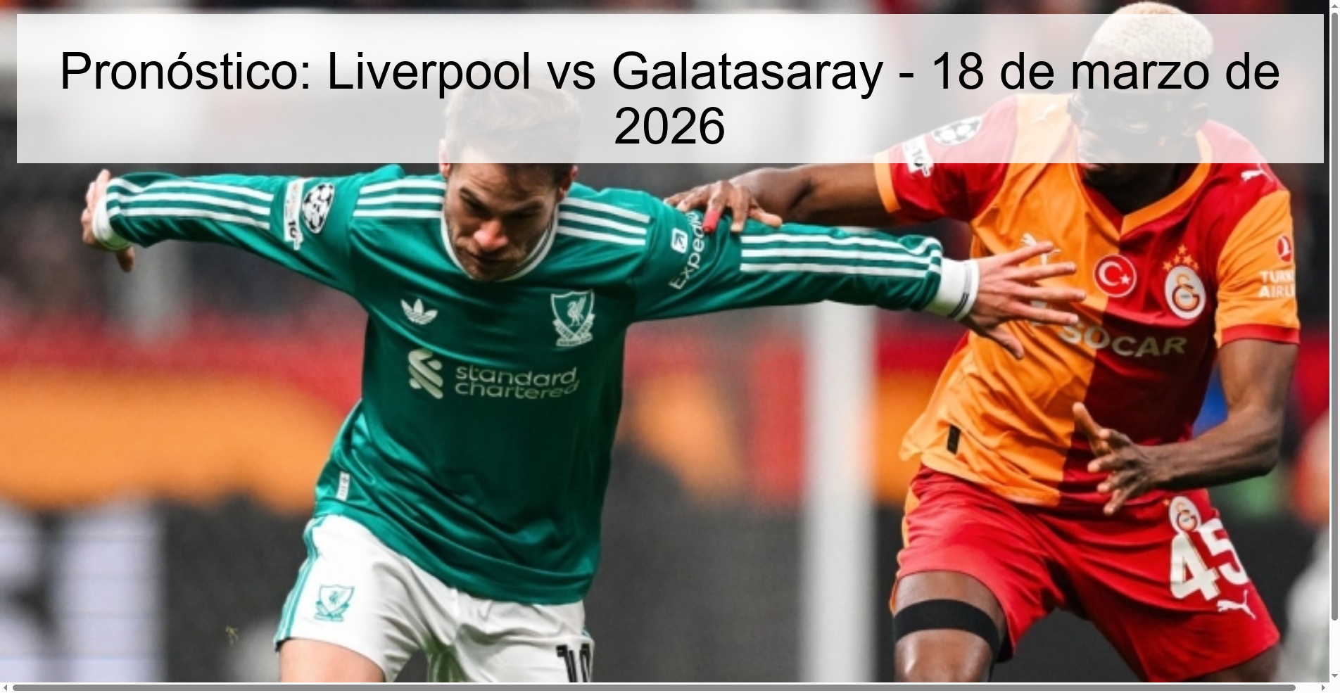 Prediction: Liverpool vs Galatasaray - March 18, 2026