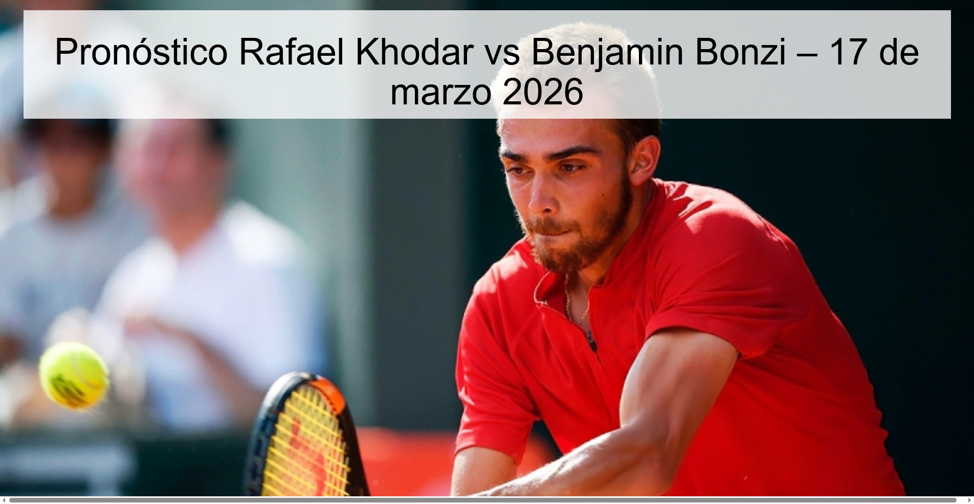 Rafael Khodar vs Benjamin Bonzi Prediction – March 17, 2026