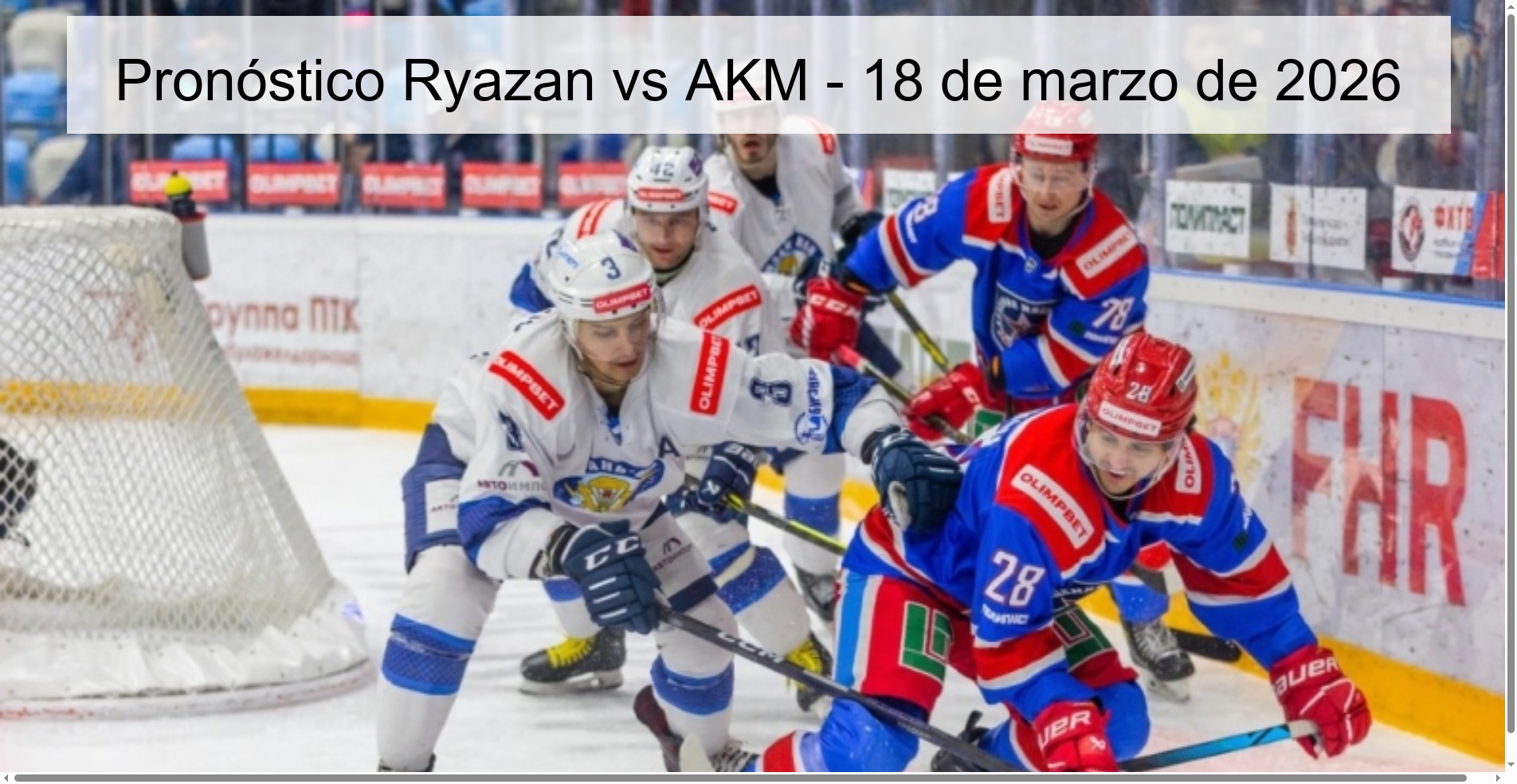 Pronóstico Ryazan vs AKM - 18 de marzo de 2026