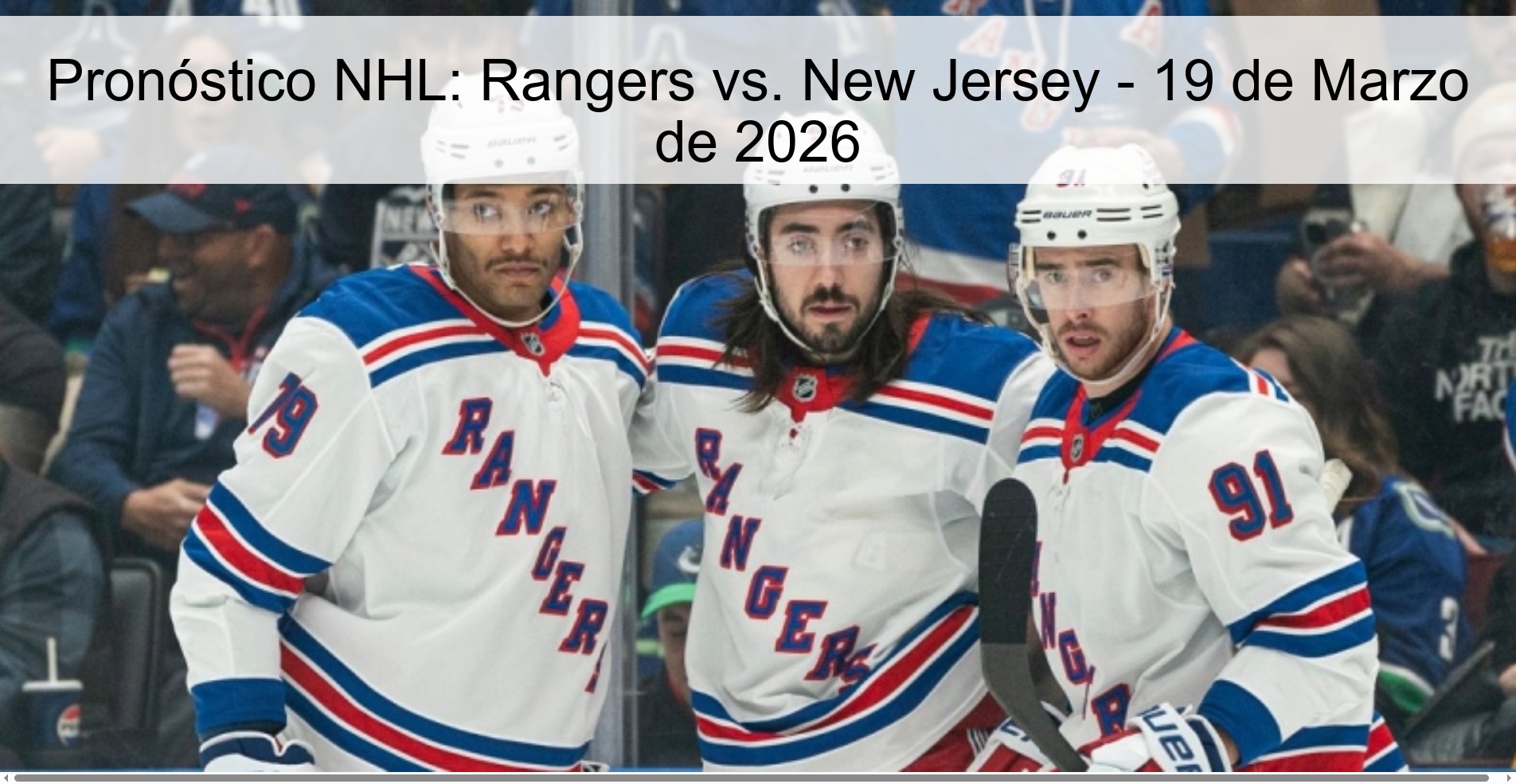NHL Prediction: Rangers vs. New Jersey - March 19, 2026