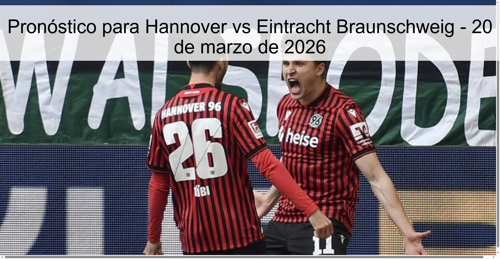 Prediction for Hannover vs Eintracht Braunschweig - March 20, 2026