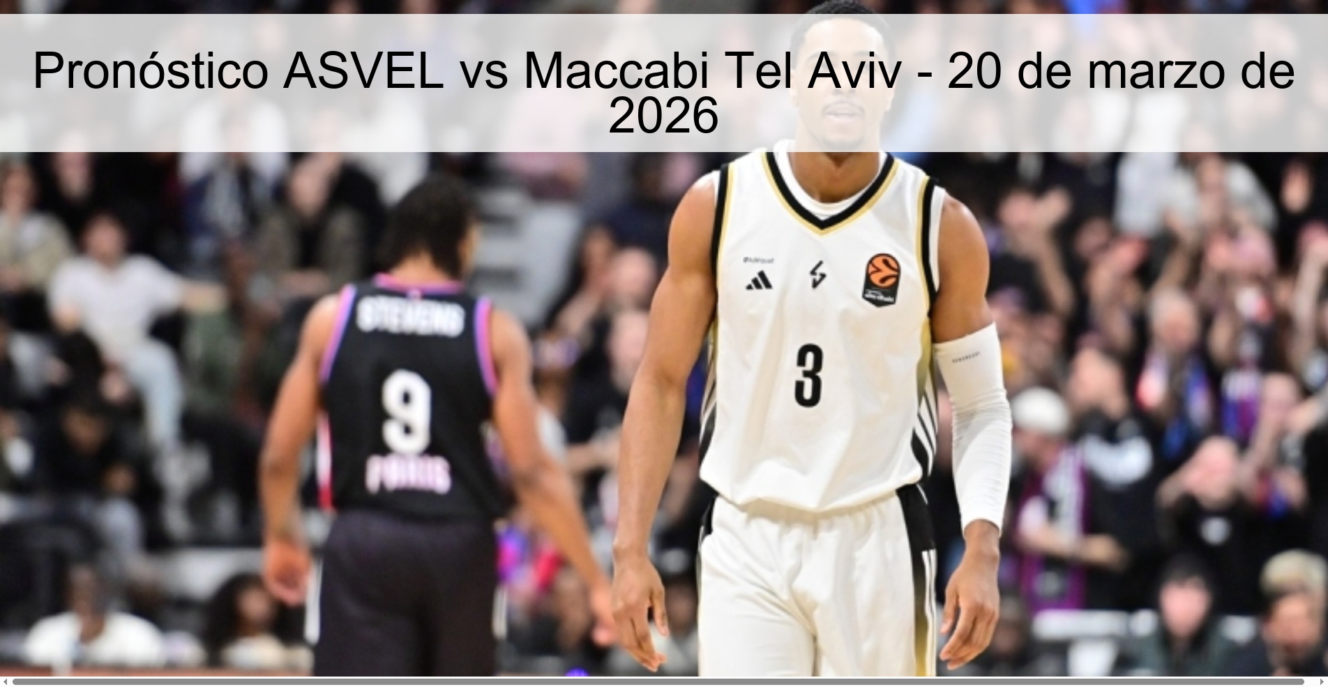 Pronóstico ASVEL vs Maccabi Tel Aviv - 20 de marzo de 2026