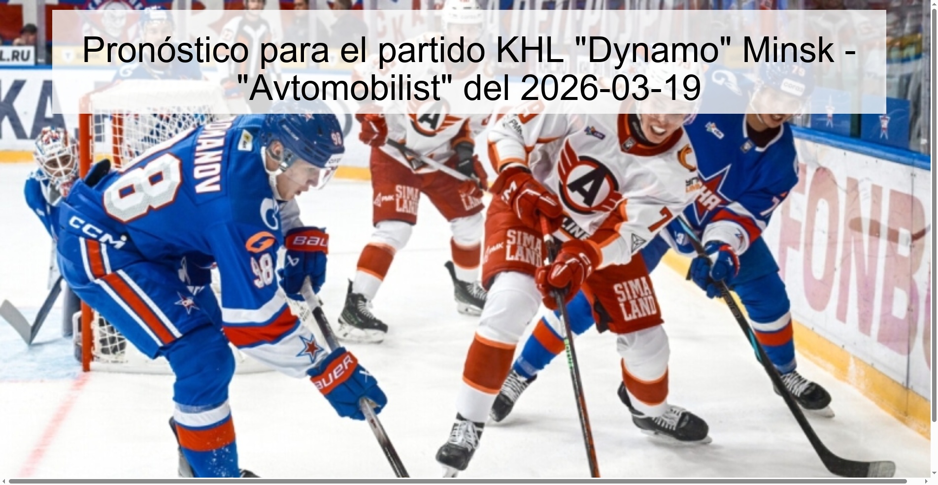 Forecast for the KHL match 