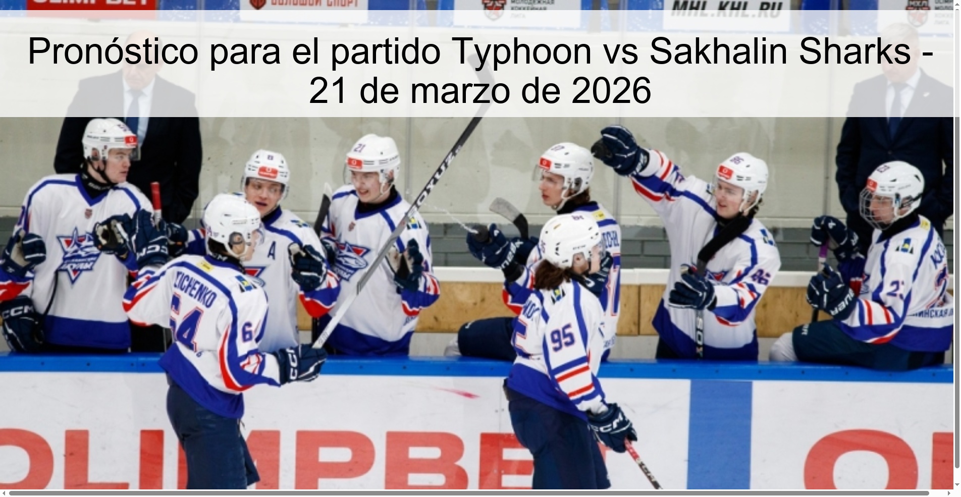 Pronóstico para el partido Typhoon vs Sakhalin Sharks - 21 de marzo de 2026