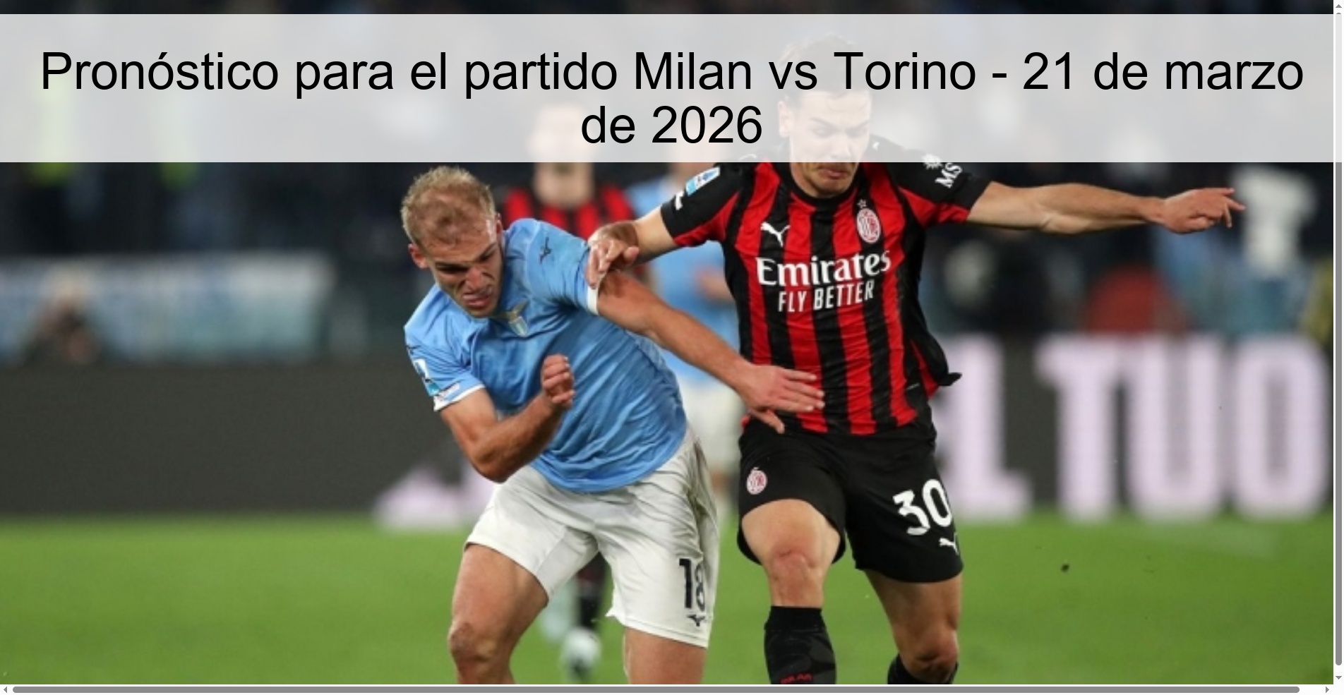 Prediction for the match Milan vs Torino - March 21, 2026