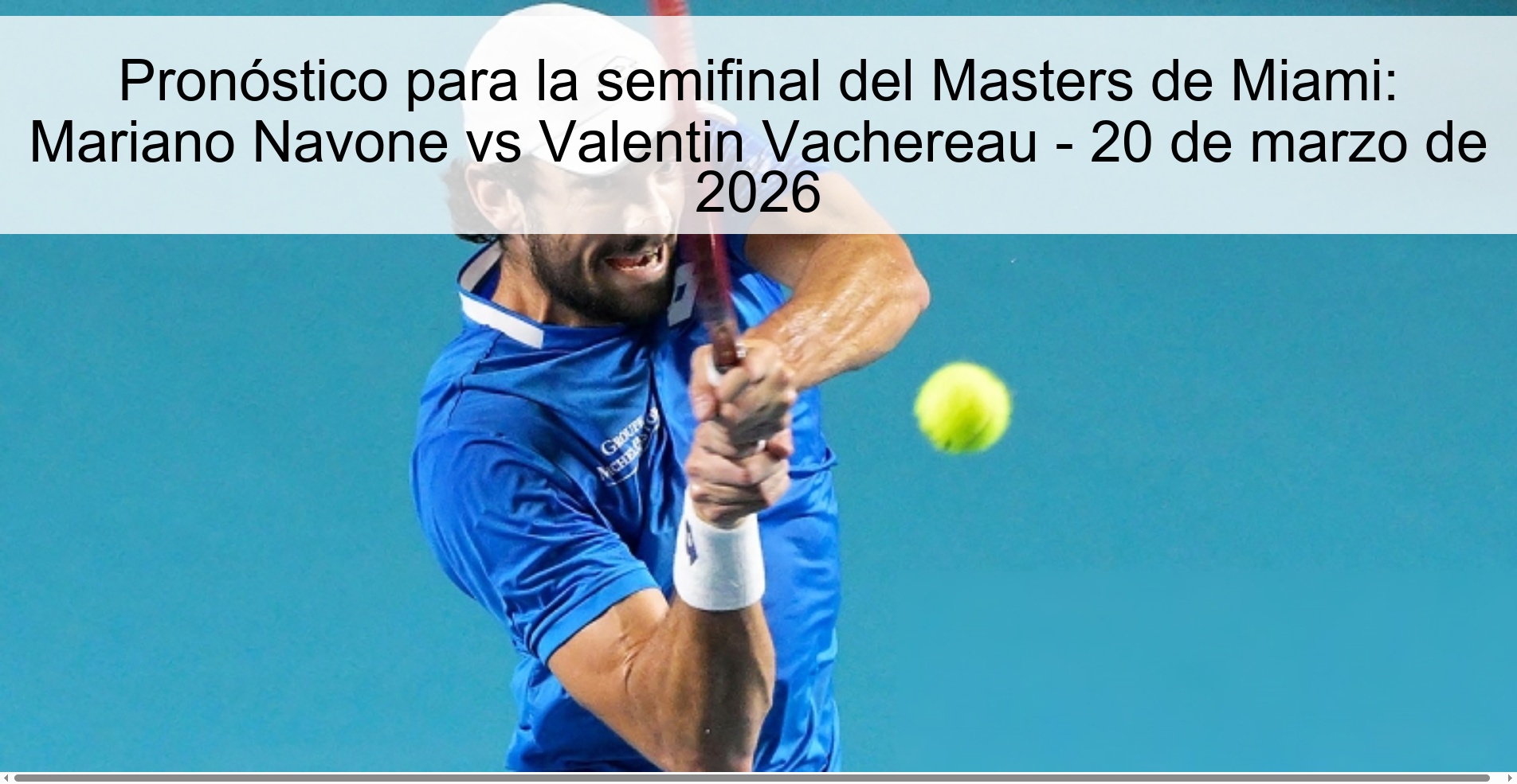 Miami Masters Semifinal Prediction: Mariano Navone vs Valentin Vachereau – March 20, 2026