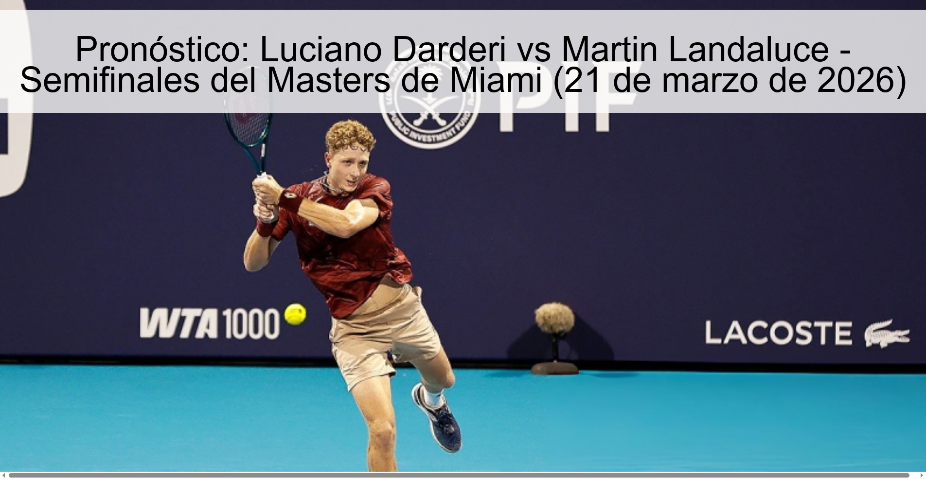 Prediction: Luciano Darderi vs Martin Landaluce - Miami Masters Semifinals (March 21, 2026)