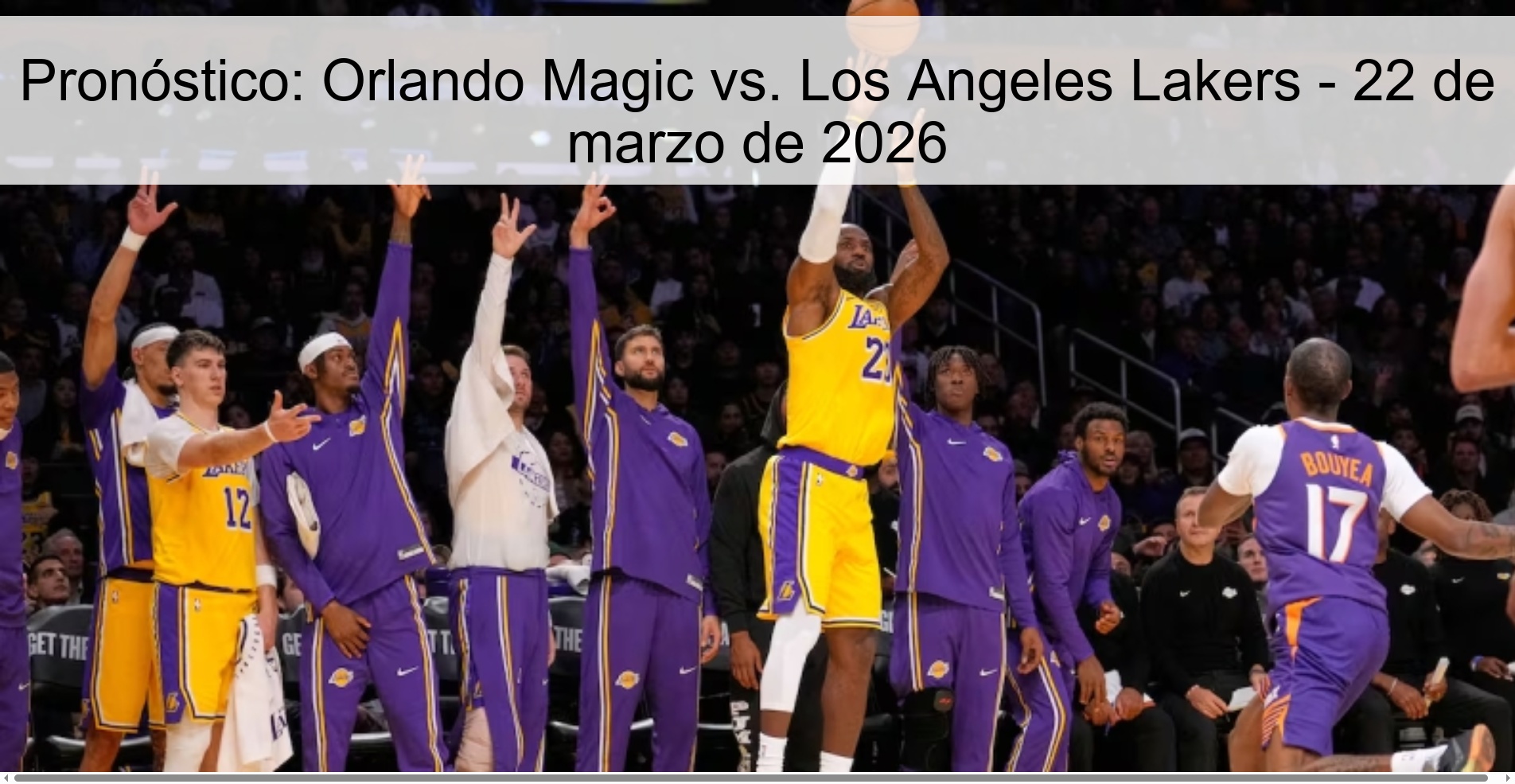 Pronóstico: Orlando Magic vs. Los Angeles Lakers - 22 de marzo de 2026