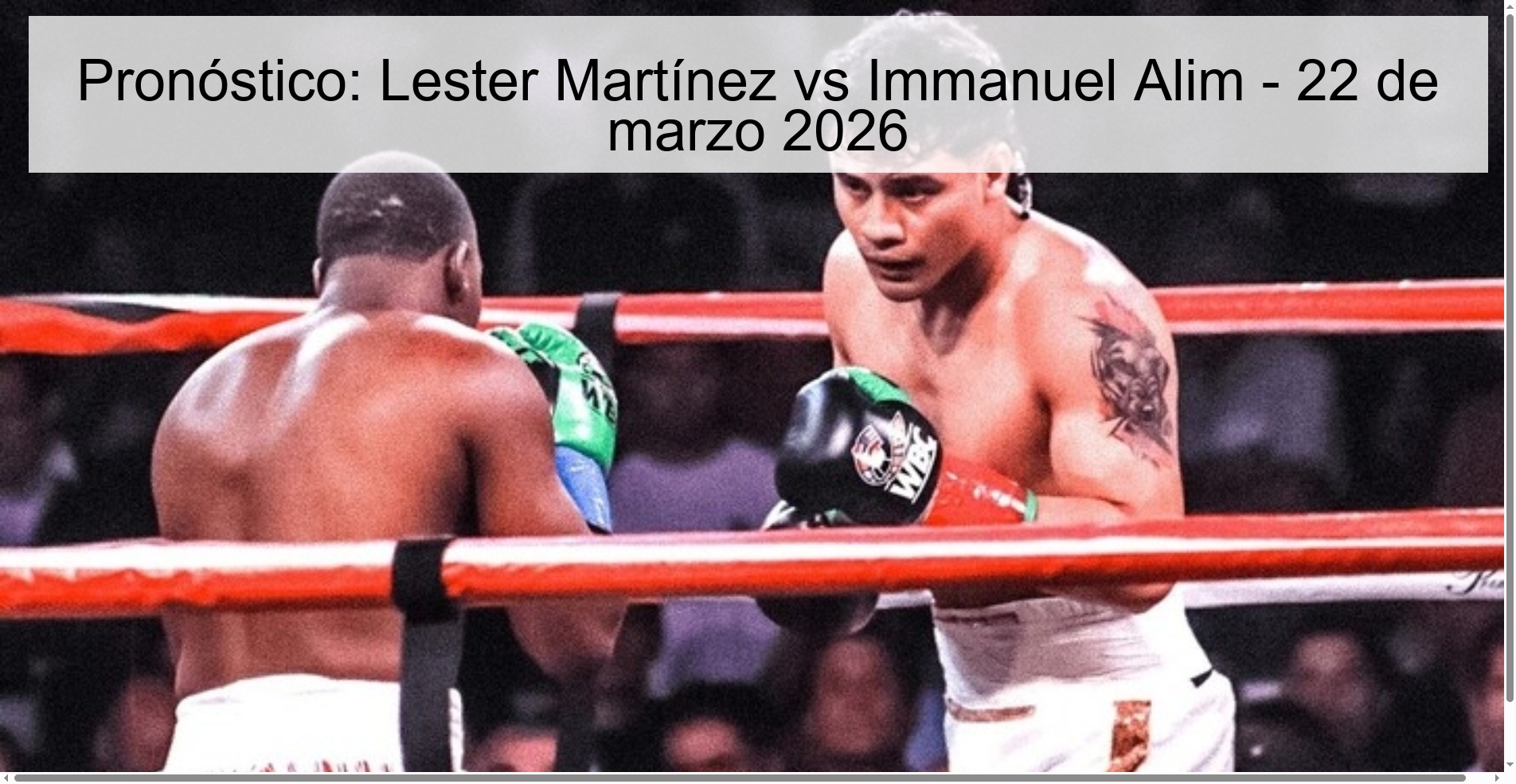Prediction: Lester Martínez vs Immanuel Alim - March 22, 2026