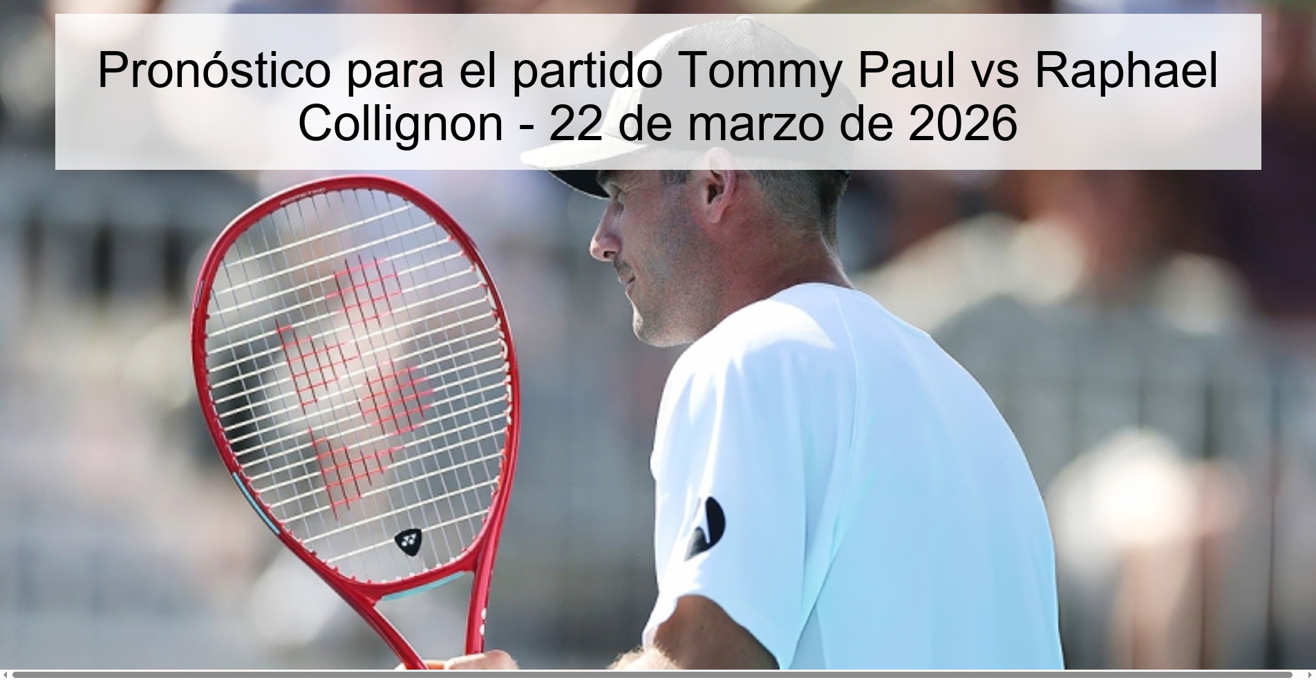 Prediction for the match Tommy Paul vs Raphael Collignon - March 22, 2026