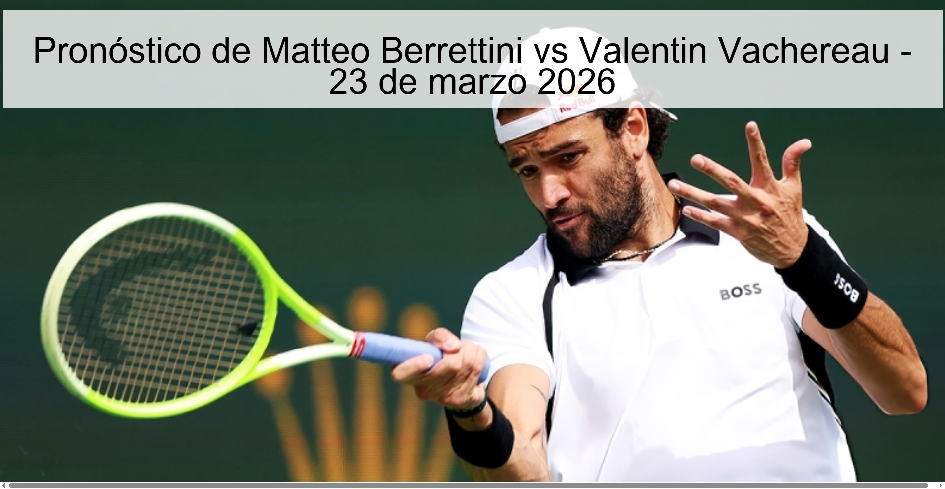 Matteo Berrettini vs Valentin Vachereau Prediction - March 23, 2026