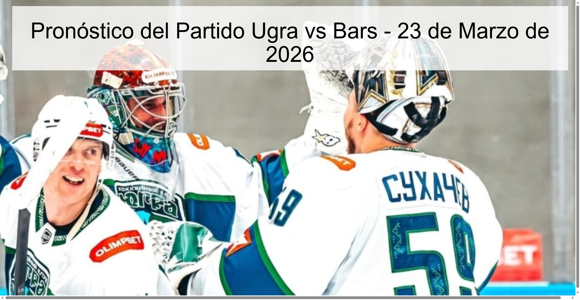 Ugra vs Bars Match Prediction - March 23, 2026
