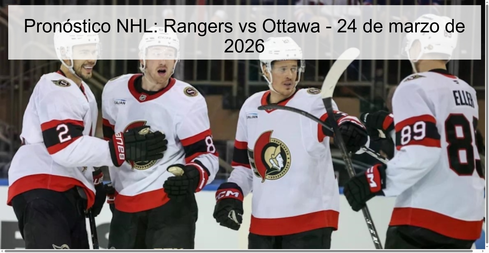 NHL Prediction: Rangers vs Ottawa – March 24, 2026